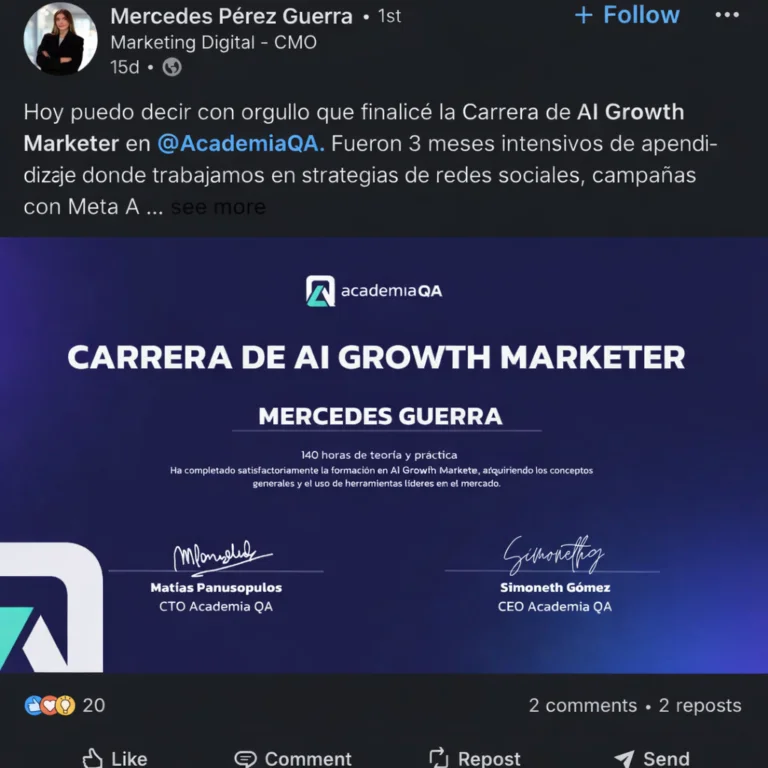 Certificado de AI Growth Marketer, ejemplo 1