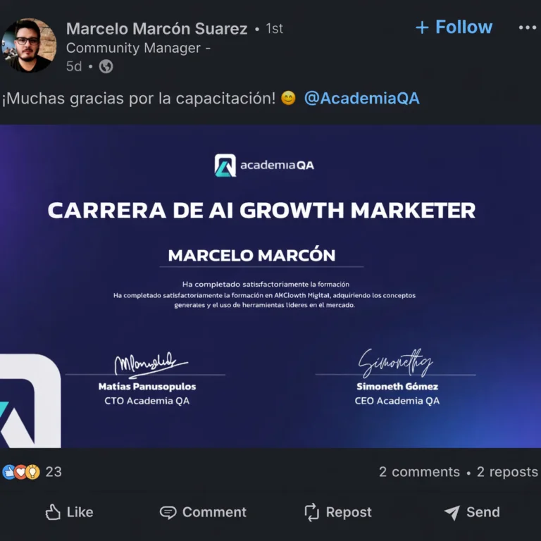Certificado de AI Growth Marketer, ejemplo 2