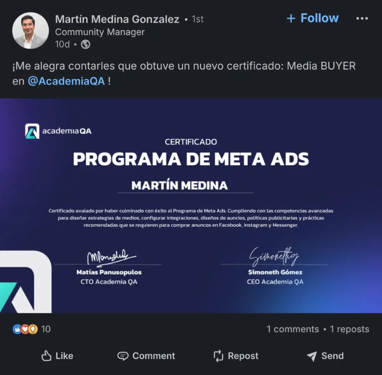 Certificado Programa de Meta Ads